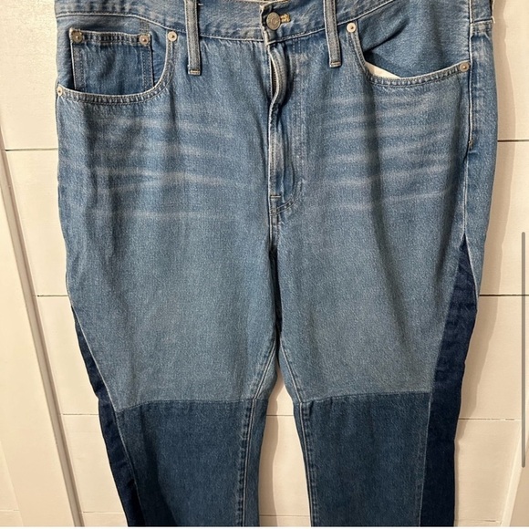 MadewellxISKO patch high rise denim flare woman 70’s inspired raw hem jean 32 - Picture 4 of 11